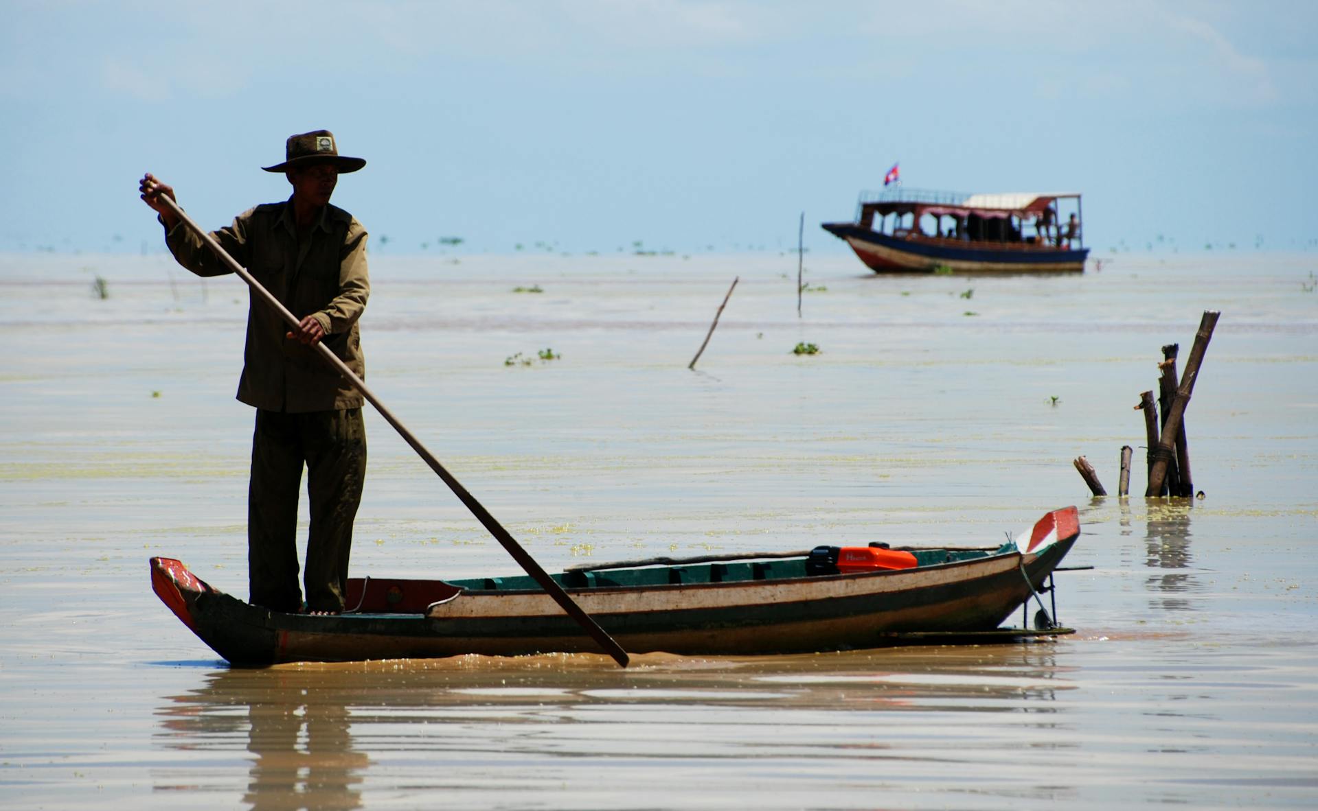 Fishermen on Tonle Sap Lake, Siem Reap, Cambodia